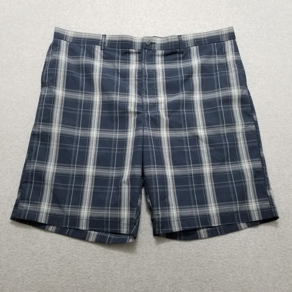 Ben Hogan Shorts Mens 44 Blue Plaid Casual Pockets Chino Outdoor